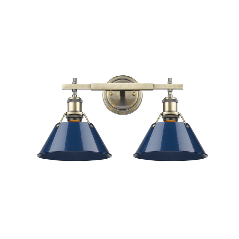 Orwell 2-Light Bath Vanity Light in Aged Brass
