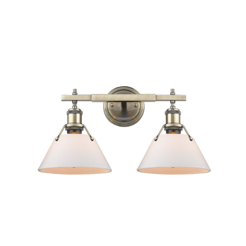 Orwell 2-Light Bath Vanity Light in Aged Brass
