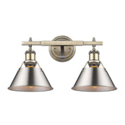 Orwell 2-Light Bath Vanity Light in Aged Brass