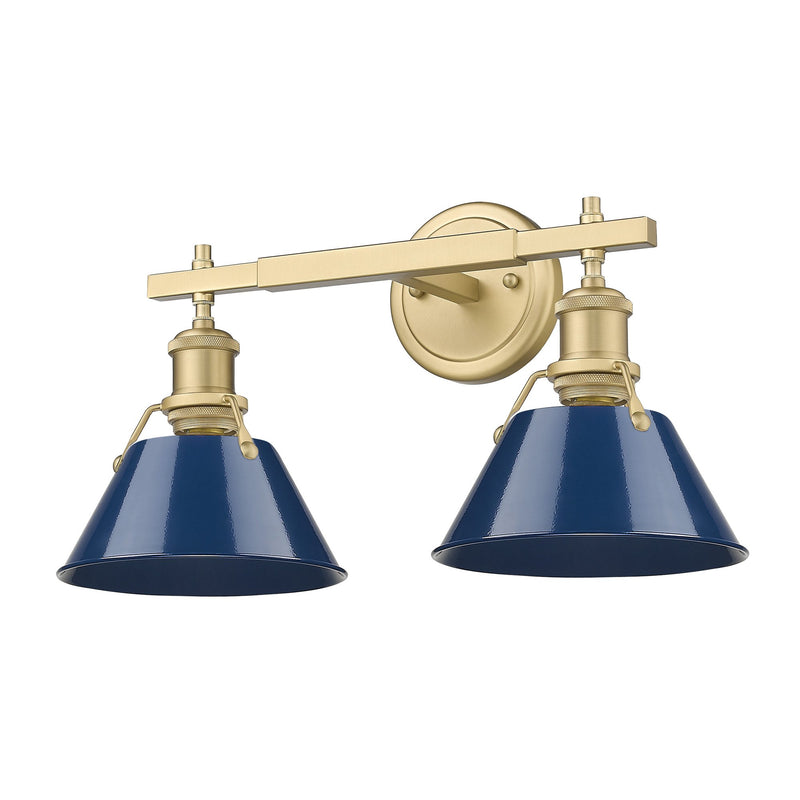 Orwell 2-Light Bath Vanity Light in Brushed Champagne Brass