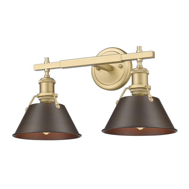 Orwell 2-Light Bath Vanity Light in Brushed Champagne Brass