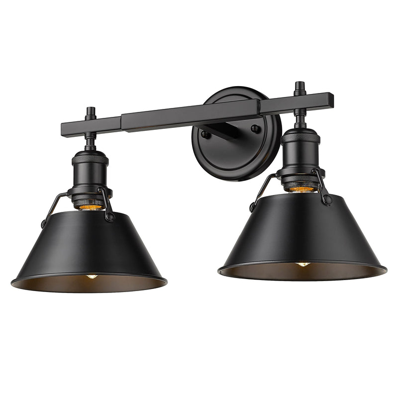 Orwell 2-Light Bath Vanity Light in Matte Black