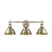 Orwell 3-Light Bath Vanity Light in Aged Brass