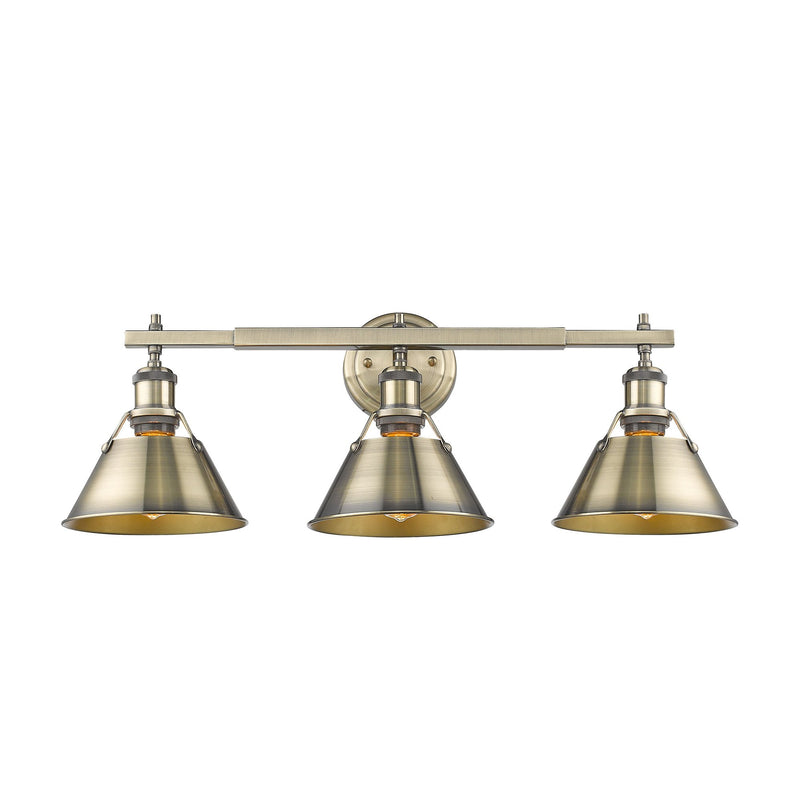 Orwell 3-Light Bath Vanity Light in Aged Brass