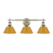 Orwell 3-Light Bath Vanity Light in Aged Brass
