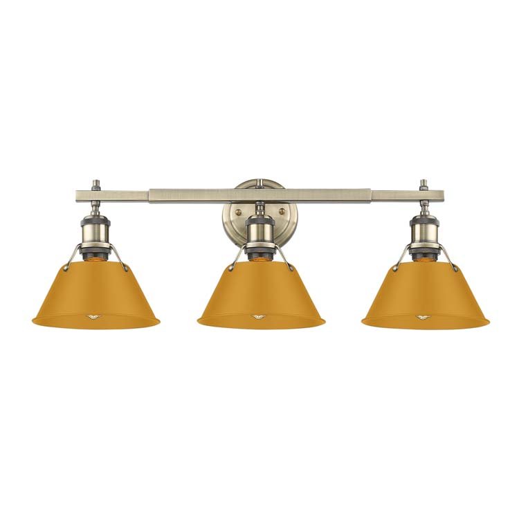 Orwell 3-Light Bath Vanity Light in Aged Brass