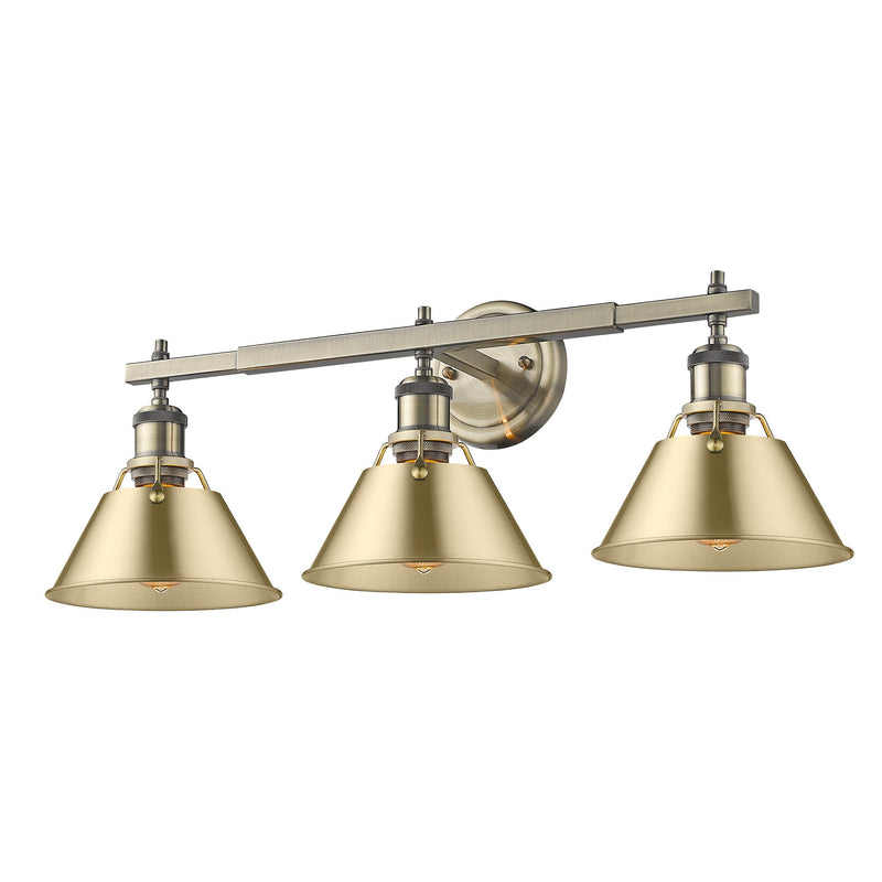 Orwell 3-Light Bath Vanity Light in Aged Brass