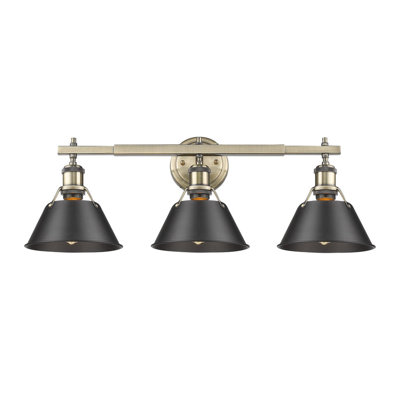 Orwell 3-Light Bath Vanity Light in Aged Brass