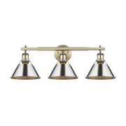 Orwell 3-Light Bath Vanity Light in Aged Brass