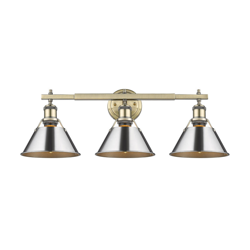 Orwell 3-Light Bath Vanity Light in Aged Brass