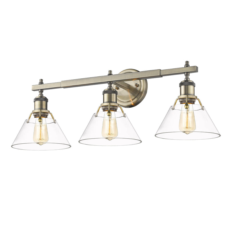 Orwell 3-Light Bath Vanity Light in Aged Brass