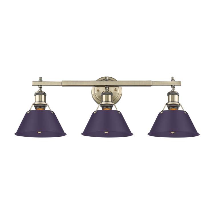 Orwell 3-Light Bath Vanity Light in Aged Brass