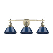 Orwell 3-Light Bath Vanity Light in Aged Brass