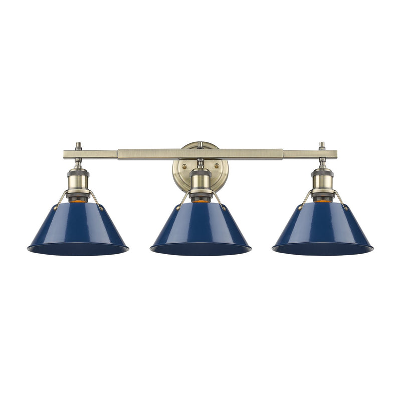 Orwell 3-Light Bath Vanity Light in Aged Brass