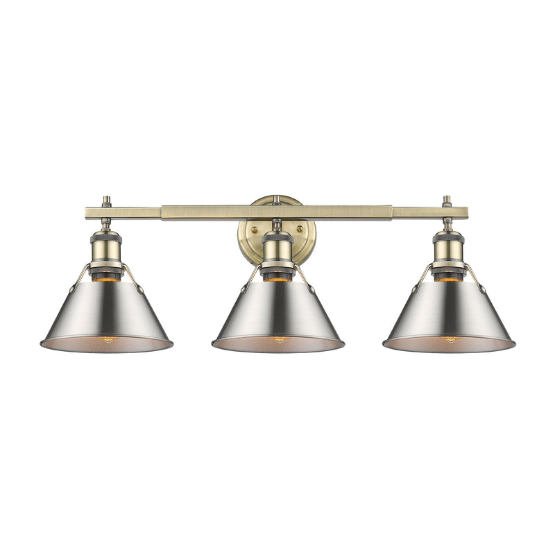 Orwell 3-Light Bath Vanity Light in Aged Brass