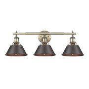 Orwell 3-Light Bath Vanity Light in Aged Brass
