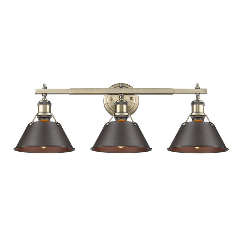 Orwell 3-Light Bath Vanity Light in Aged Brass