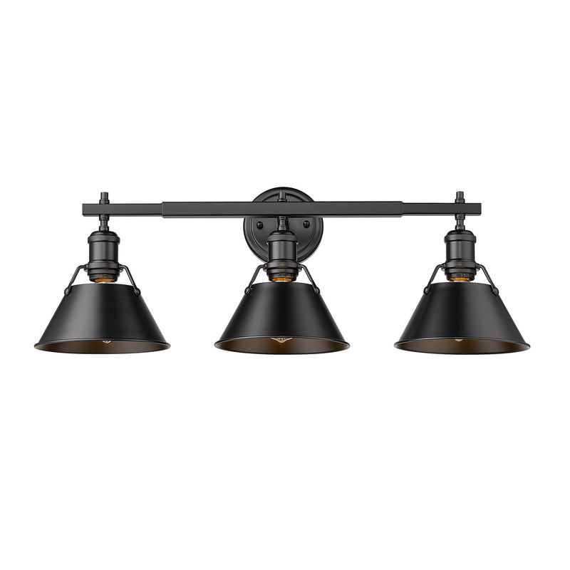Orwell 3-Light Bath Vanity Light in Matte Black