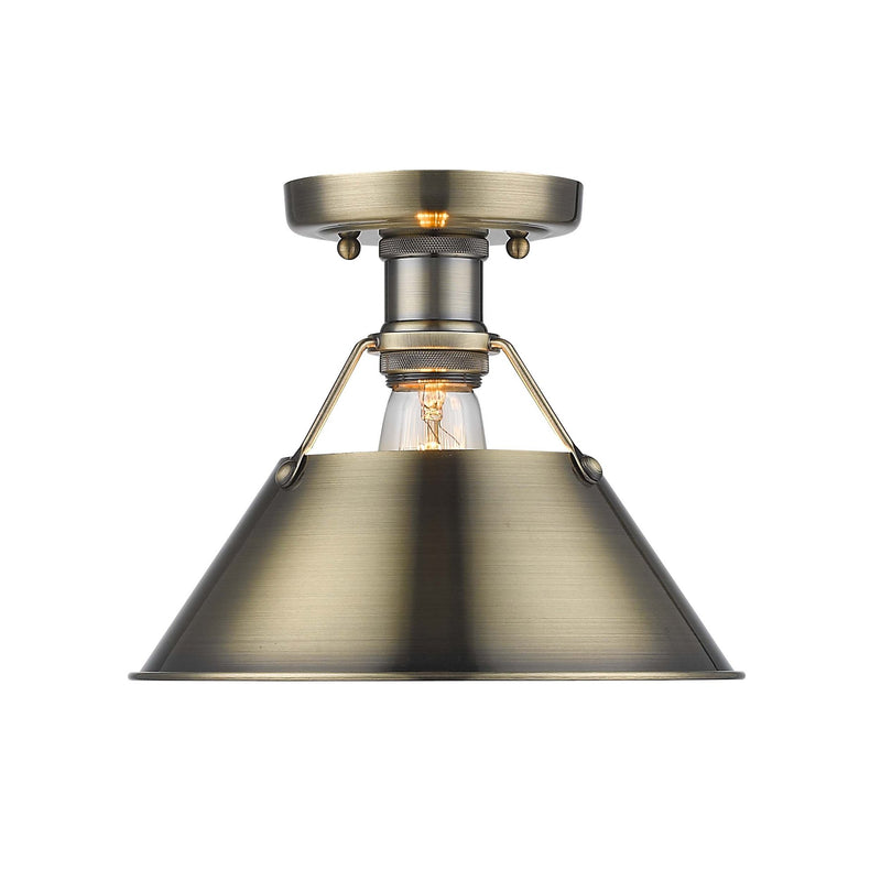 Orwell Semi-Flush Mount in Aged Brass