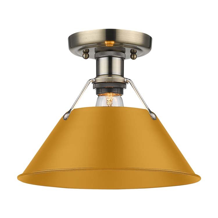 Orwell Semi-Flush Mount in Aged Brass