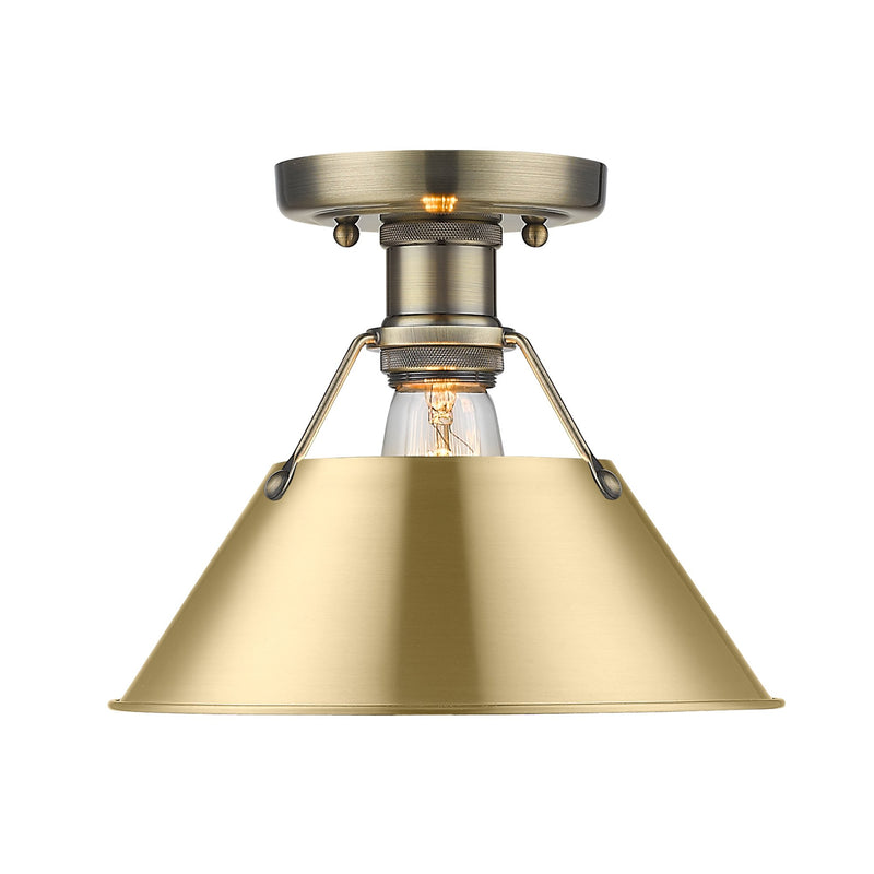 Orwell Semi-Flush Mount in Aged Brass