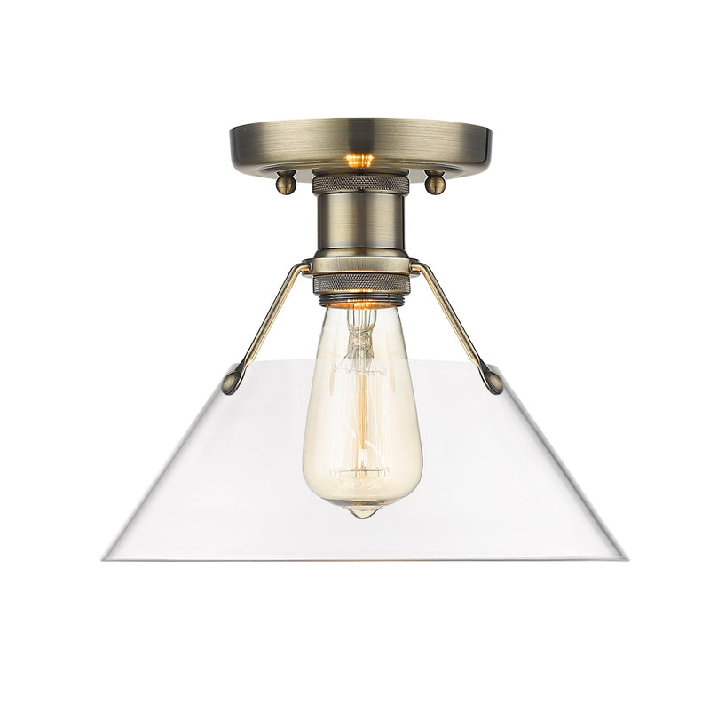 Orwell Semi-Flush Mount in Aged Brass