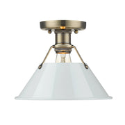 Orwell Semi-Flush Mount in Aged Brass