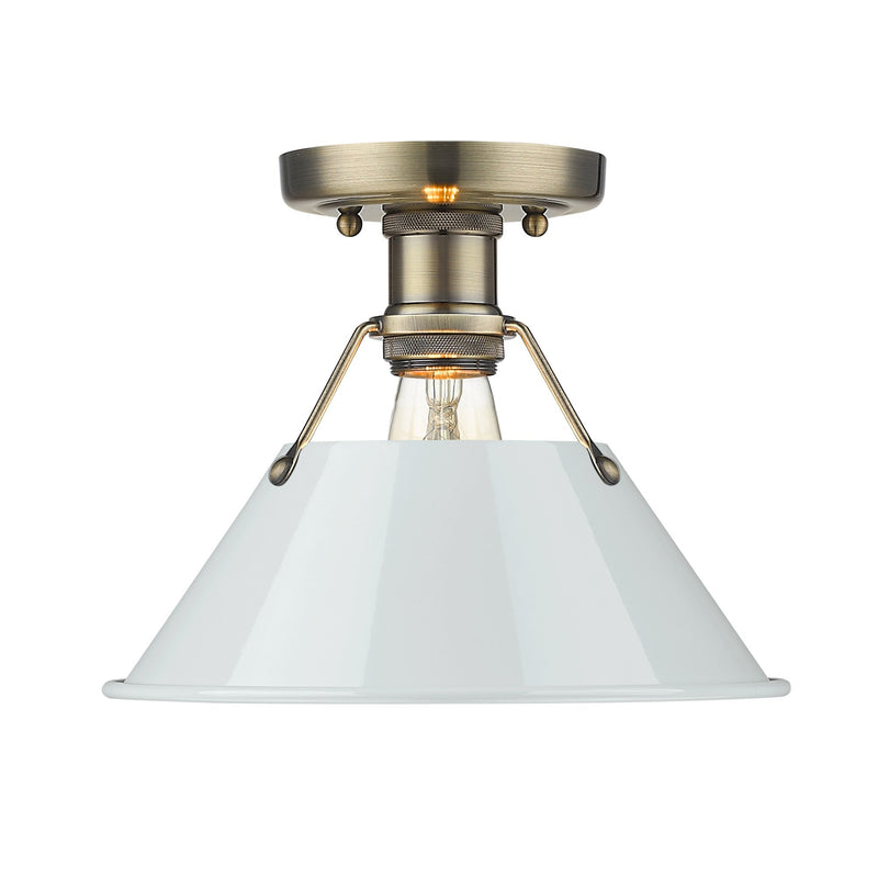 Orwell Semi-Flush Mount in Aged Brass