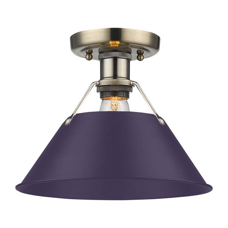 Orwell Semi-Flush Mount in Aged Brass