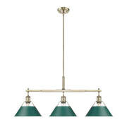 Orwell 3-Light Linear Pendant in Aged Brass