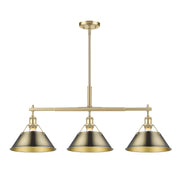 Orwell 3-Light Linear Pendant in Brushed Champagne Brass