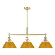 Orwell 3-Light Linear Pendant in Brushed Champagne Brass