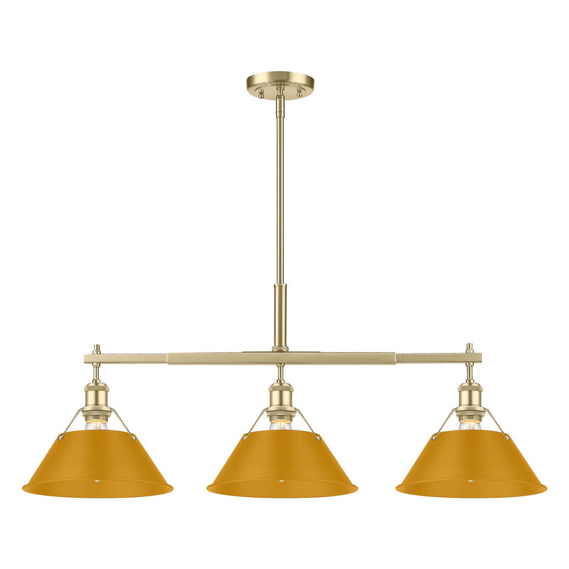 Orwell 3-Light Linear Pendant in Brushed Champagne Brass