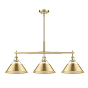 Orwell 3-Light Linear Pendant in Brushed Champagne Brass