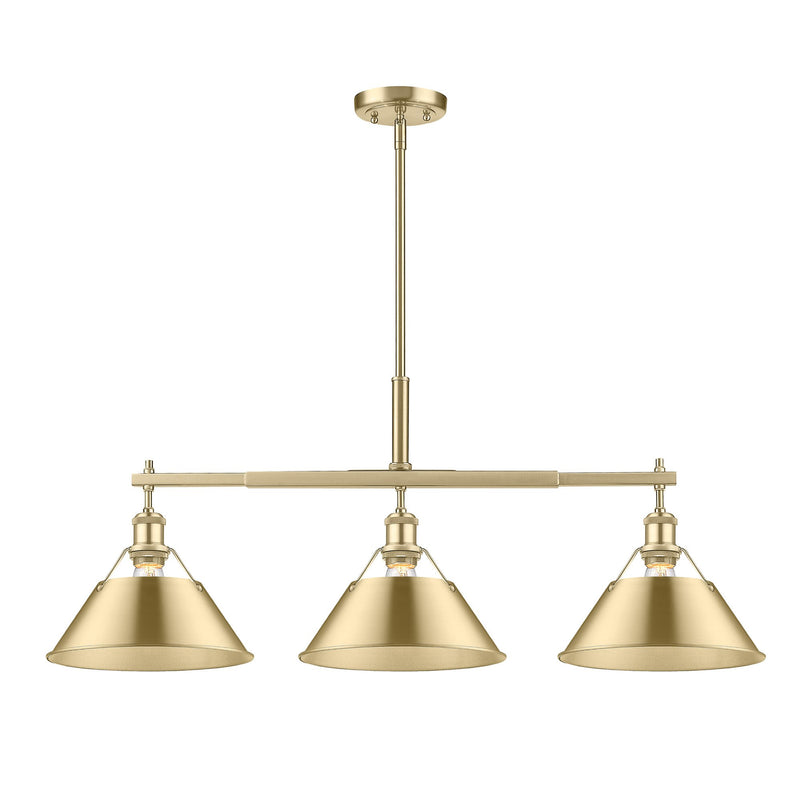 Orwell 3-Light Linear Pendant in Brushed Champagne Brass