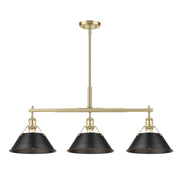 Orwell 3-Light Linear Pendant in Brushed Champagne Brass