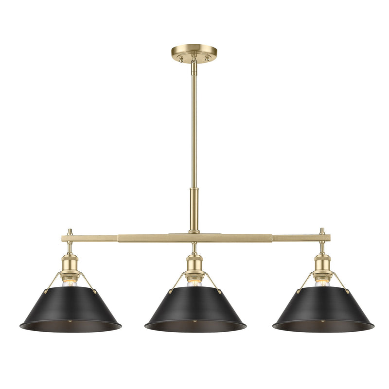 Orwell 3-Light Linear Pendant in Brushed Champagne Brass