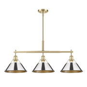 Orwell 3-Light Linear Pendant in Brushed Champagne Brass