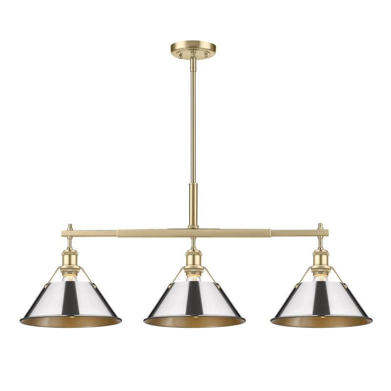 Orwell 3-Light Linear Pendant in Brushed Champagne Brass