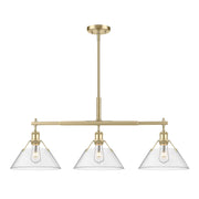 Orwell 3-Light Linear Pendant in Brushed Champagne Brass