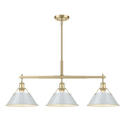 Orwell 3-Light Linear Pendant in Brushed Champagne Brass