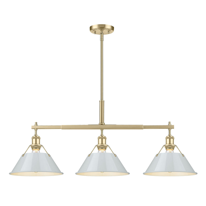 Orwell 3-Light Linear Pendant in Brushed Champagne Brass