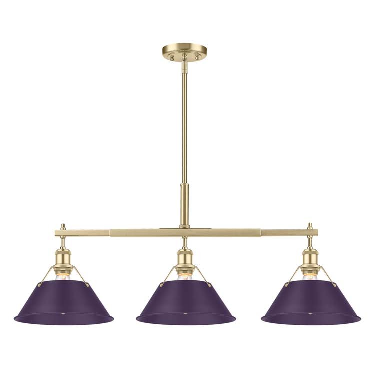 Orwell 3-Light Linear Pendant in Brushed Champagne Brass