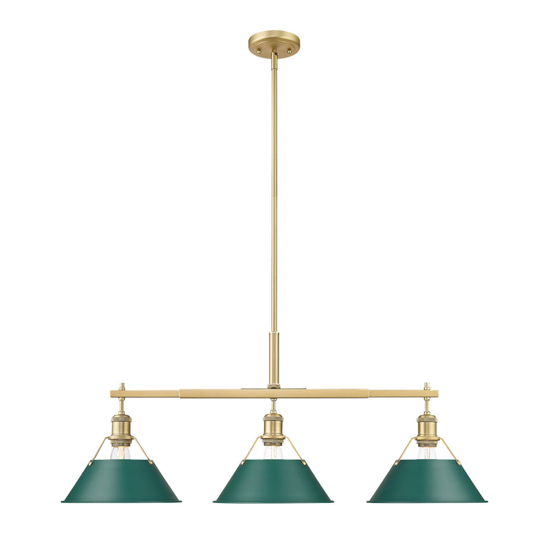 Orwell 3-Light Linear Pendant in Brushed Champagne Brass