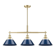 Orwell 3-Light Linear Pendant in Brushed Champagne Brass