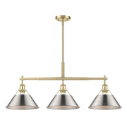Orwell 3-Light Linear Pendant in Brushed Champagne Brass