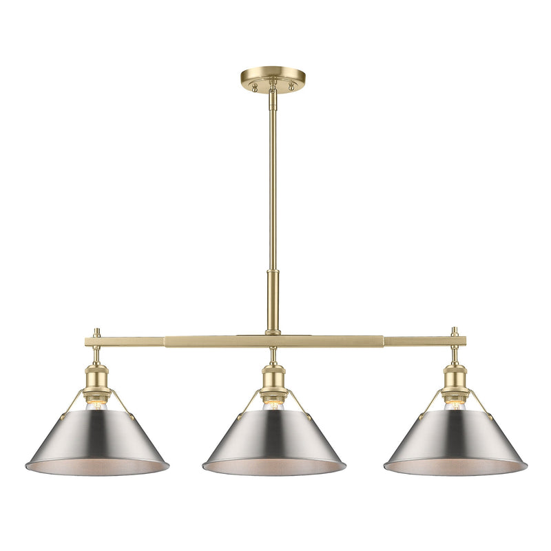 Orwell 3-Light Linear Pendant in Brushed Champagne Brass