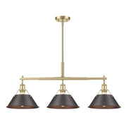 Orwell 3-Light Linear Pendant in Brushed Champagne Brass