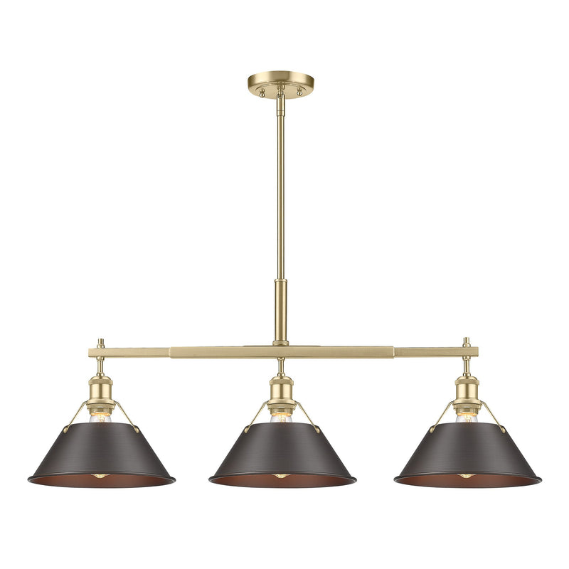 Orwell 3-Light Linear Pendant in Brushed Champagne Brass