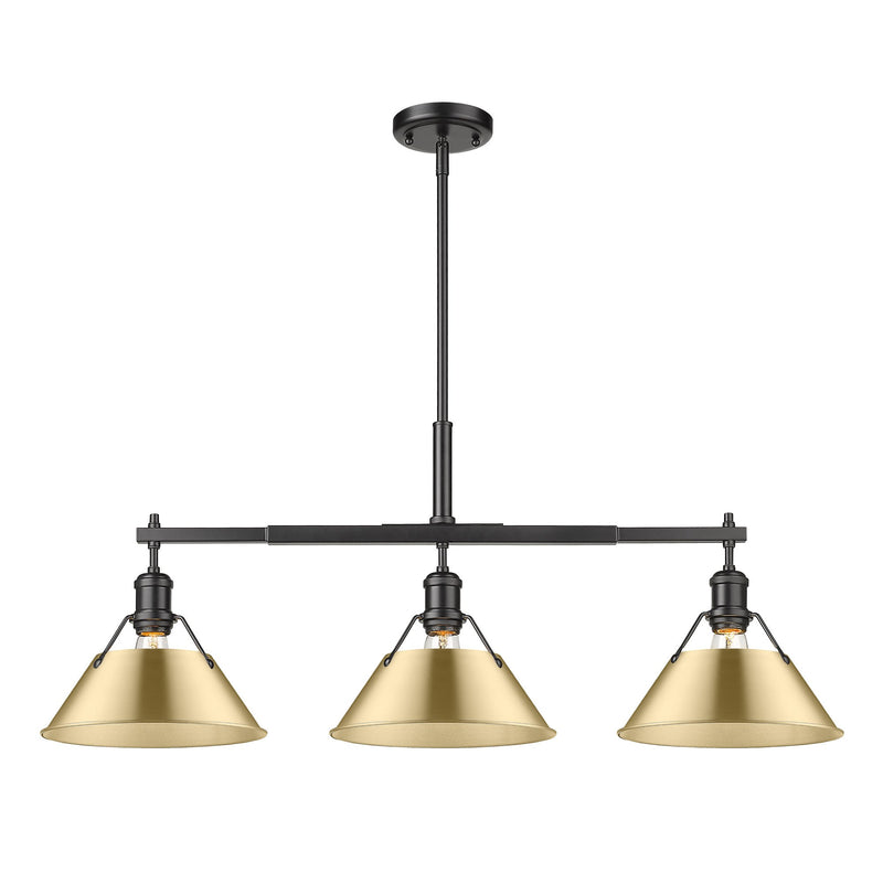 Orwell 3-Light Linear Pendant in Matte Black